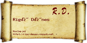 Rigó Dénes névjegykártya